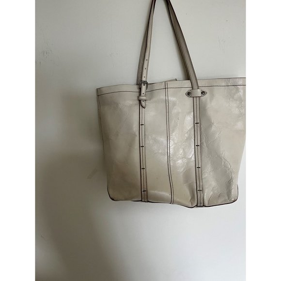 Olivia Harris Designer Leather Oatmeal Tote/Shoulder Bag - Picture 1 of 6